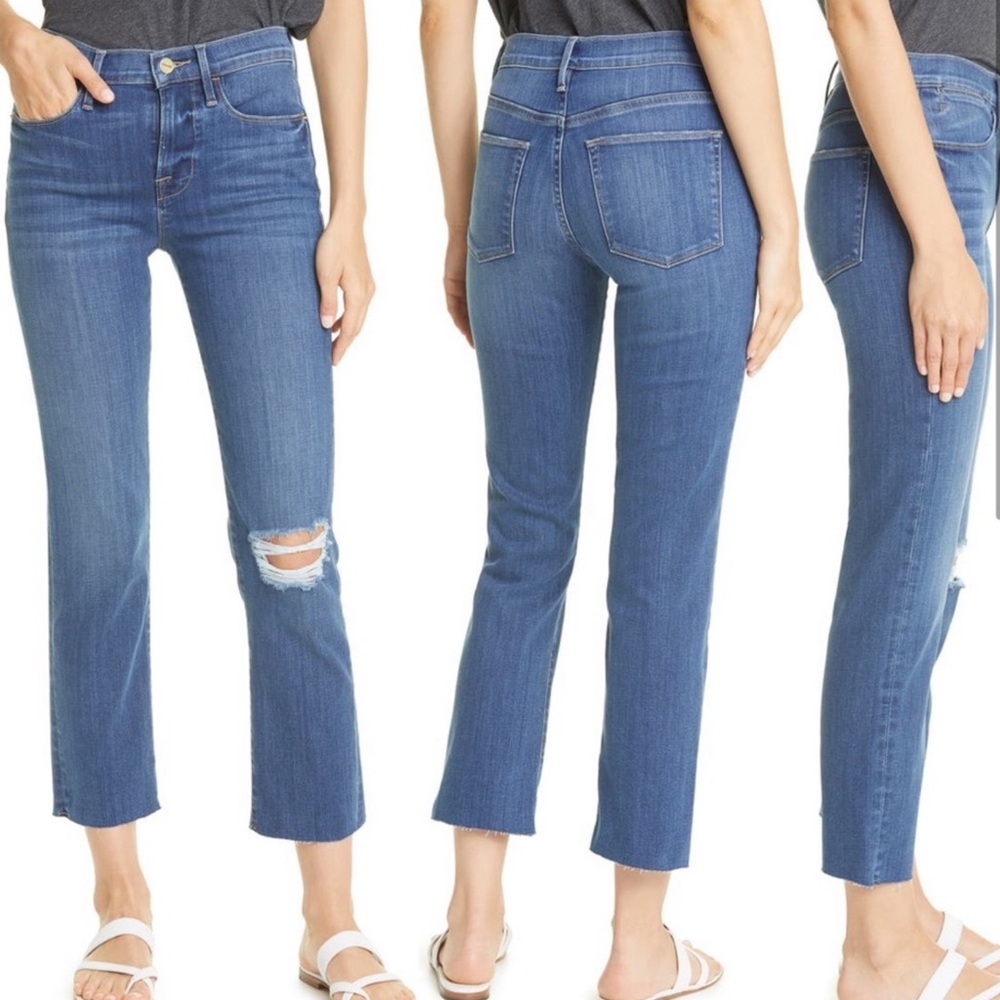 FRAME Denim Le High Straight Jeans Stallion  NWT 24